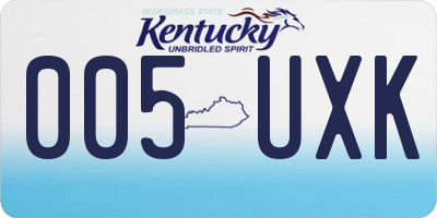 KY license plate 005UXK