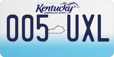 KY license plate 005UXL