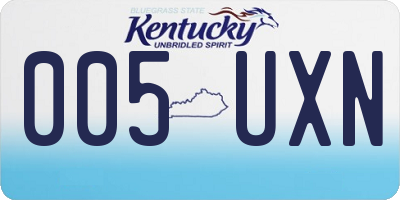 KY license plate 005UXN