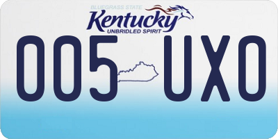 KY license plate 005UXO