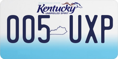 KY license plate 005UXP