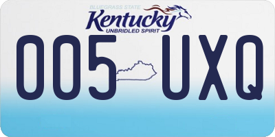 KY license plate 005UXQ