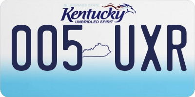 KY license plate 005UXR