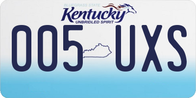 KY license plate 005UXS