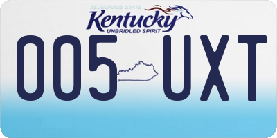 KY license plate 005UXT