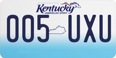 KY license plate 005UXU