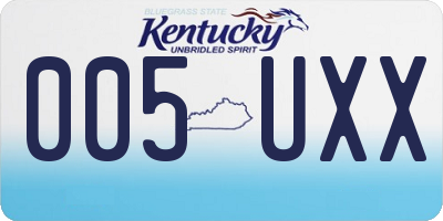 KY license plate 005UXX