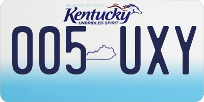 KY license plate 005UXY