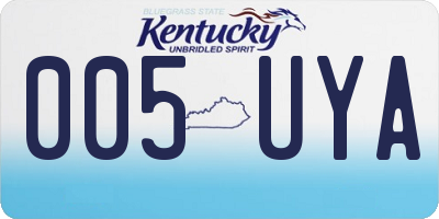 KY license plate 005UYA