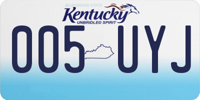 KY license plate 005UYJ