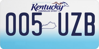 KY license plate 005UZB