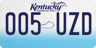 KY license plate 005UZD