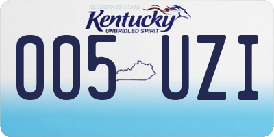 KY license plate 005UZI