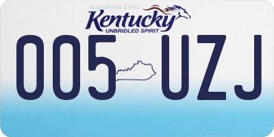 KY license plate 005UZJ
