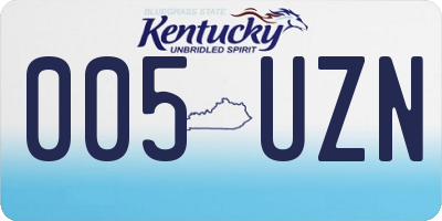 KY license plate 005UZN