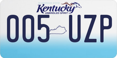 KY license plate 005UZP