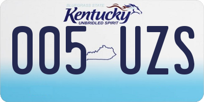 KY license plate 005UZS
