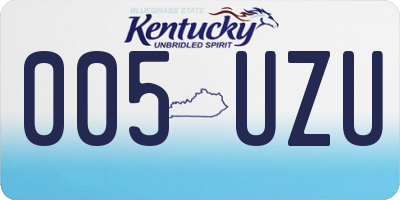 KY license plate 005UZU