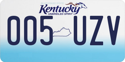 KY license plate 005UZV