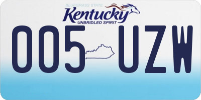 KY license plate 005UZW