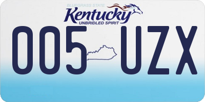KY license plate 005UZX