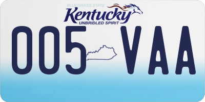 KY license plate 005VAA