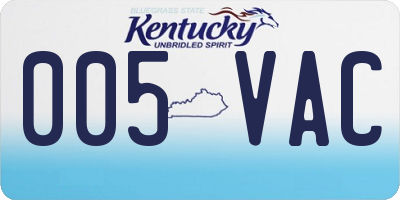 KY license plate 005VAC