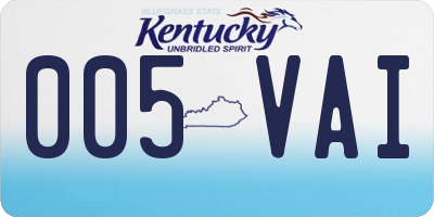 KY license plate 005VAI