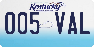 KY license plate 005VAL