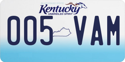 KY license plate 005VAM