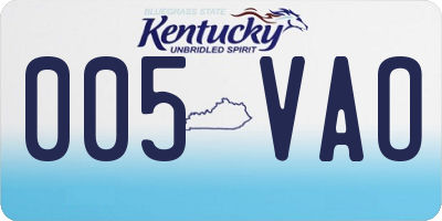 KY license plate 005VAO