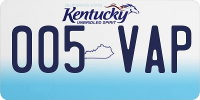 KY license plate 005VAP
