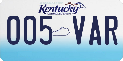 KY license plate 005VAR