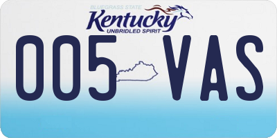 KY license plate 005VAS