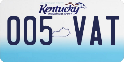 KY license plate 005VAT