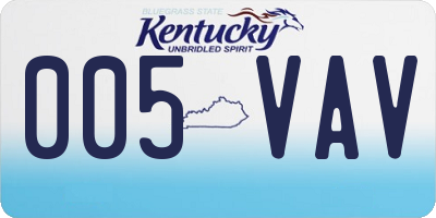 KY license plate 005VAV