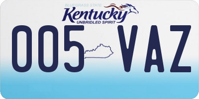 KY license plate 005VAZ
