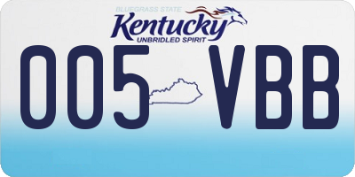 KY license plate 005VBB