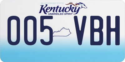 KY license plate 005VBH