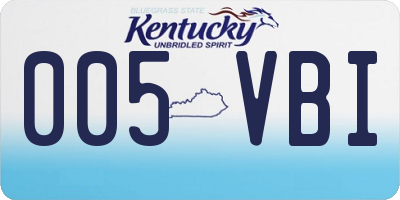 KY license plate 005VBI