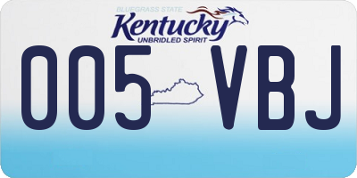 KY license plate 005VBJ
