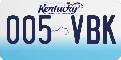 KY license plate 005VBK