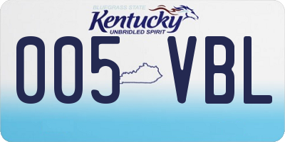 KY license plate 005VBL