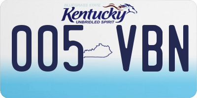 KY license plate 005VBN