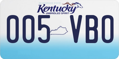 KY license plate 005VBO