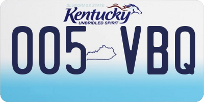 KY license plate 005VBQ