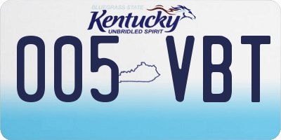 KY license plate 005VBT