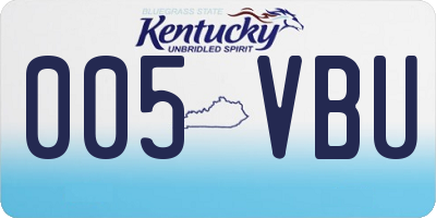 KY license plate 005VBU