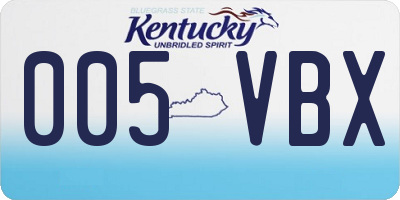 KY license plate 005VBX