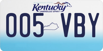 KY license plate 005VBY